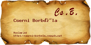 Cserni Borbála névjegykártya