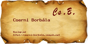 Cserni Borbála névjegykártya